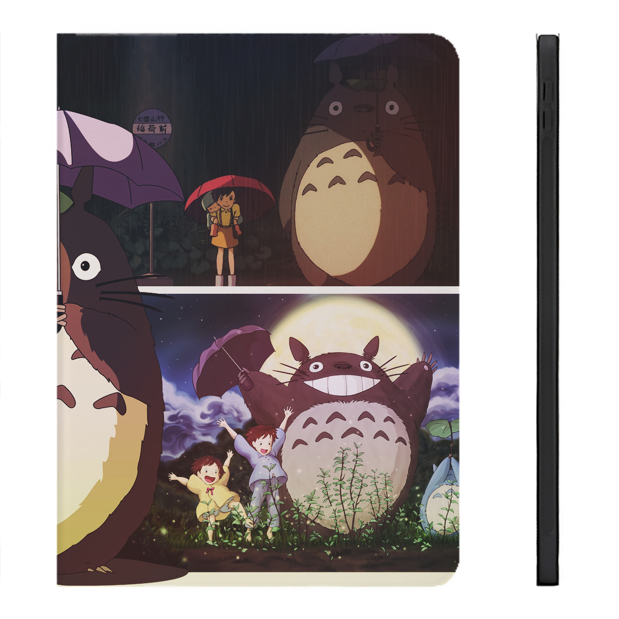 （画像用） となりのトトロ 草壁メイ 草壁サツキ My Neighbor Totoro Satsuki Kusakabe Mei Kusakabe IPadケース ペンホルダー付き ブックスタイルデザイン